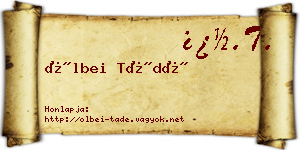 Ölbei Tádé névjegykártya